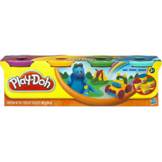 Пластилин Play-Doh, 4 банки (фиолетовый, желтый, зеленый, голубой)