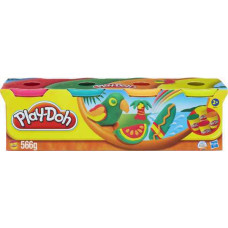 Пластилин Play-Doh, 4 банки (розовый, бирюзовый, оранжевый, желтый)