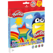 Масляная пастель (24 цвета) с раскрасками (2 шт), Play-Doh