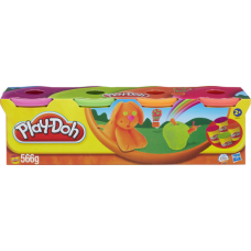 Пластилин Play-Doh, 4 банки (сиреневый, зеленый, оранжевый и красный)